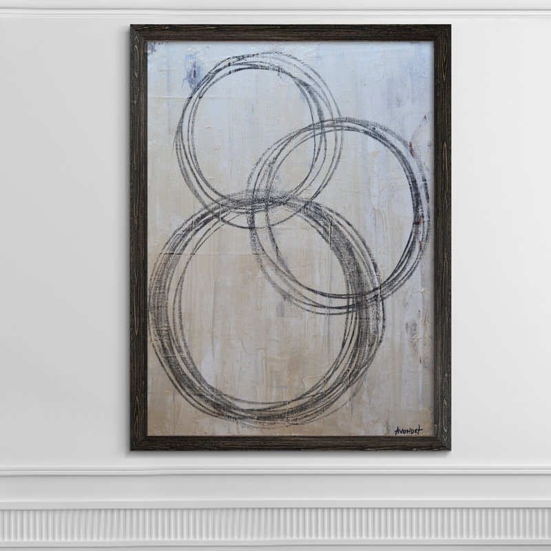 « circulaire i » par paul cezanne-image-cadre de dessin, Toile avec encadrement ébène, H 38 po x l 28 po x P 1,25 po