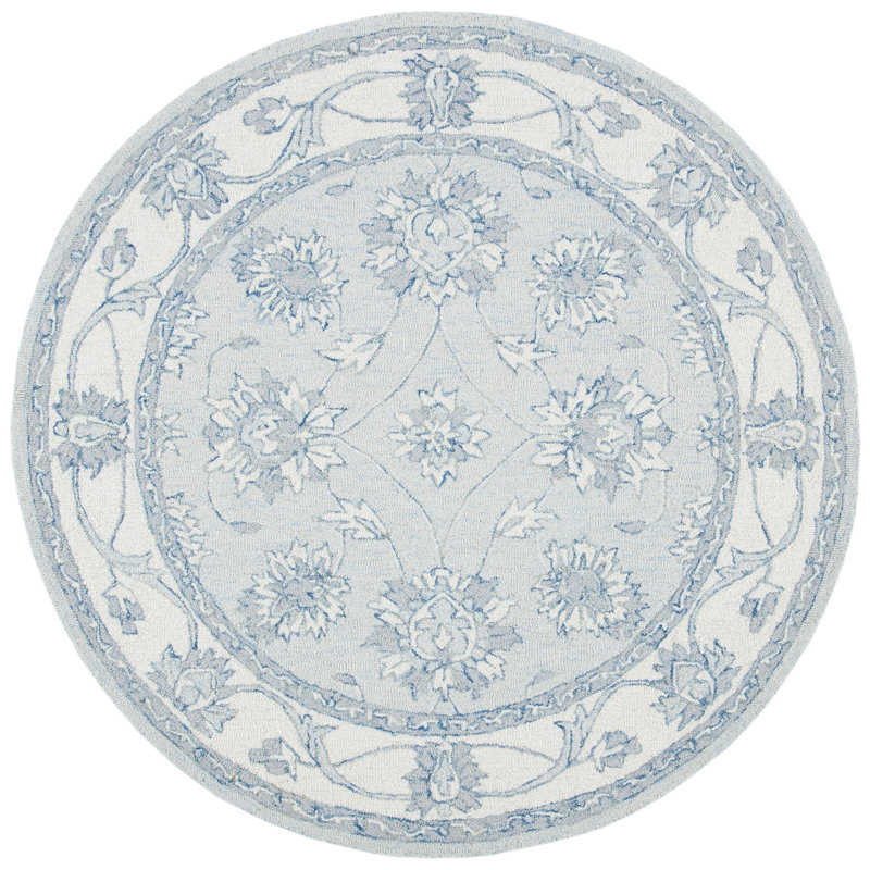 Beckey Hand Tufted Wool And Cotton With Latex Oriental Rug, Round 5'