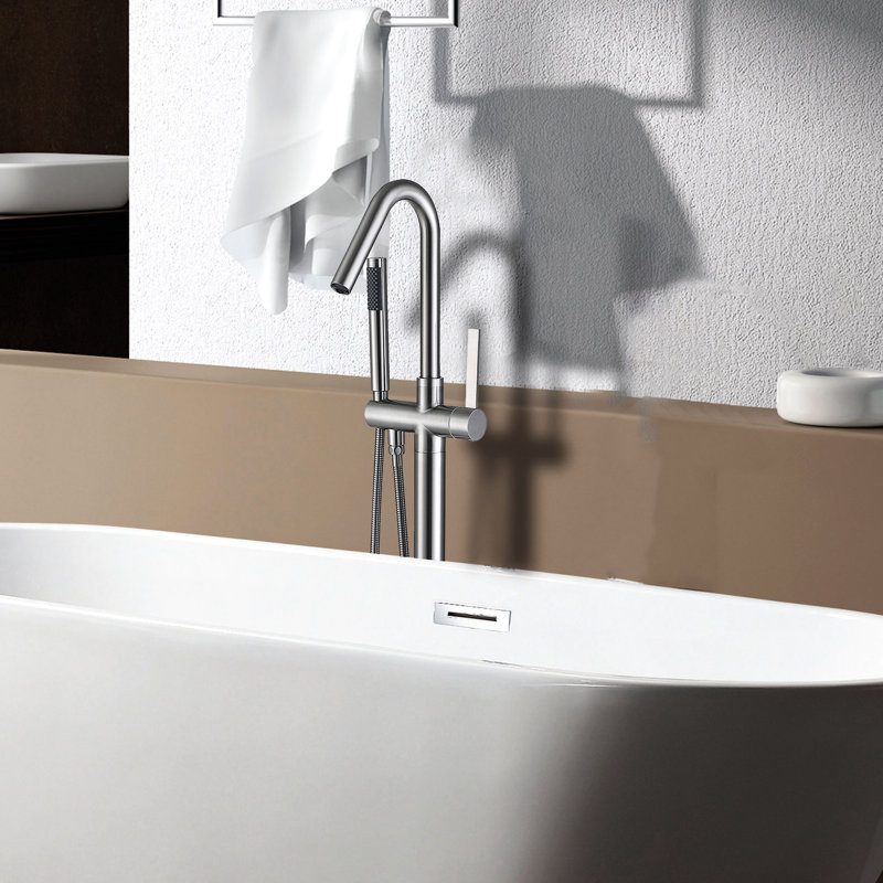 Robinet de baignoire autoportant de style moderne avec douche à main