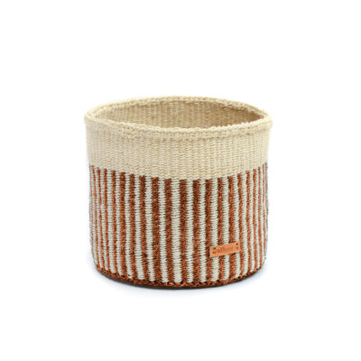 Sisal Basket with Brown Stripe