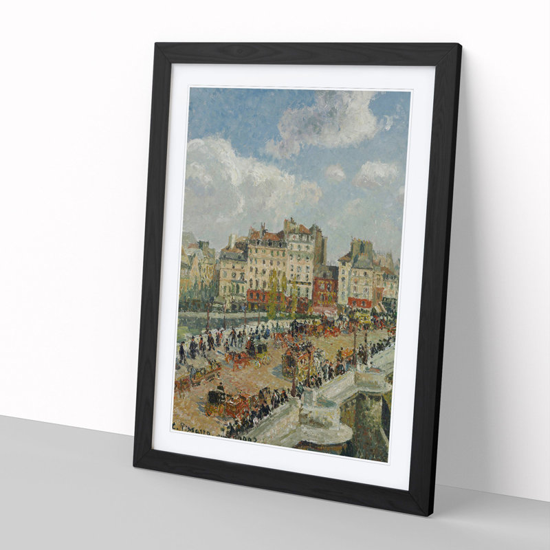 The Pont Neuf by Camille Pissarro - Framed Print, 36cm H x 27cm W x 2cm D, Black Framed