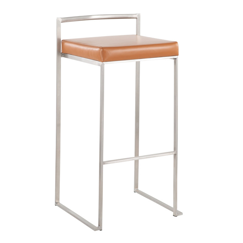 Tabouret de bar contemporain empilable, Brun