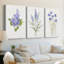 Lilas botanique délicat - Toile tendue sur mesure - 3 pièces-117253004