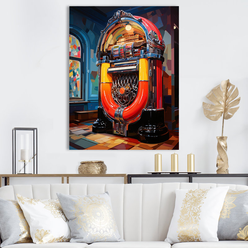 Impression sur toile Jukeboxes Nostalgic Melody I - Divertissement, H 32 po x l 24 po x P 1 po, Toile tendue