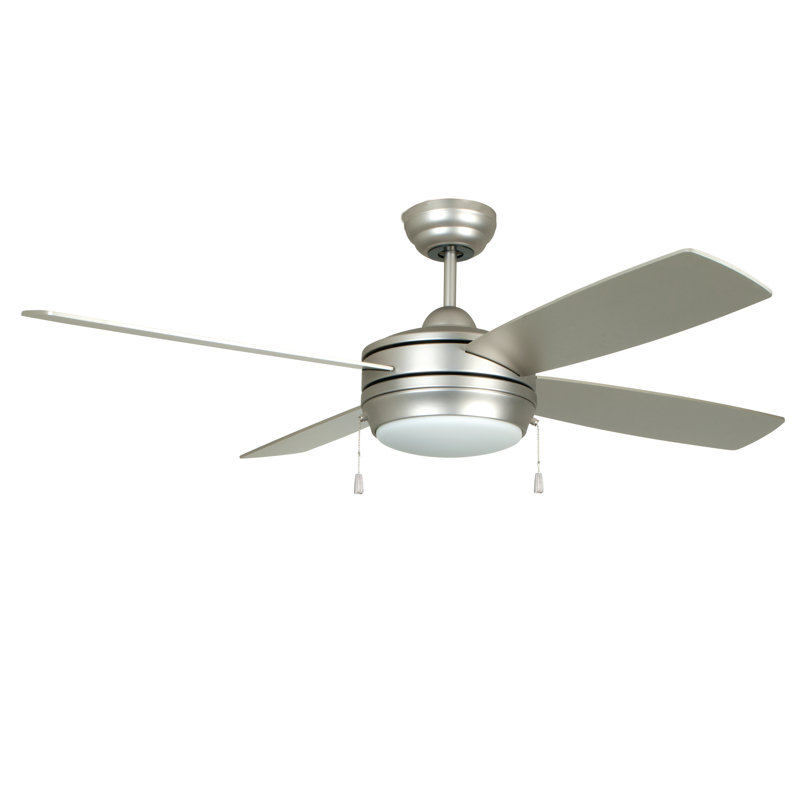 52'' Ceiling Fan, Brushed Satin Nickel with Brushed Nickel/Maple Bla
