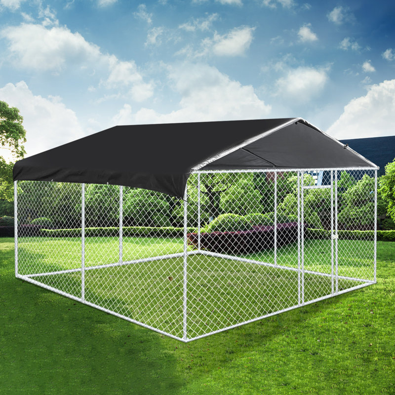 Anti-Rust Dog Kennel Outside With Roof