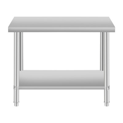 Table de travail commerciale en acier inoxydable de 36 po x 24 po avec tablette inférieure pour la cuisine de restaurant et de maison - 32 po de hauteur, tablette spacieuse de 36 po x 24 po, construction durable