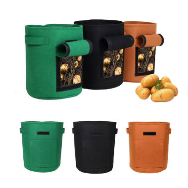 Potato Grow Bags Flap Window Vegetable Breathable Growing Bags Fabric Pots  with Handles Potato Planters with Flap and Handles – Grozu
