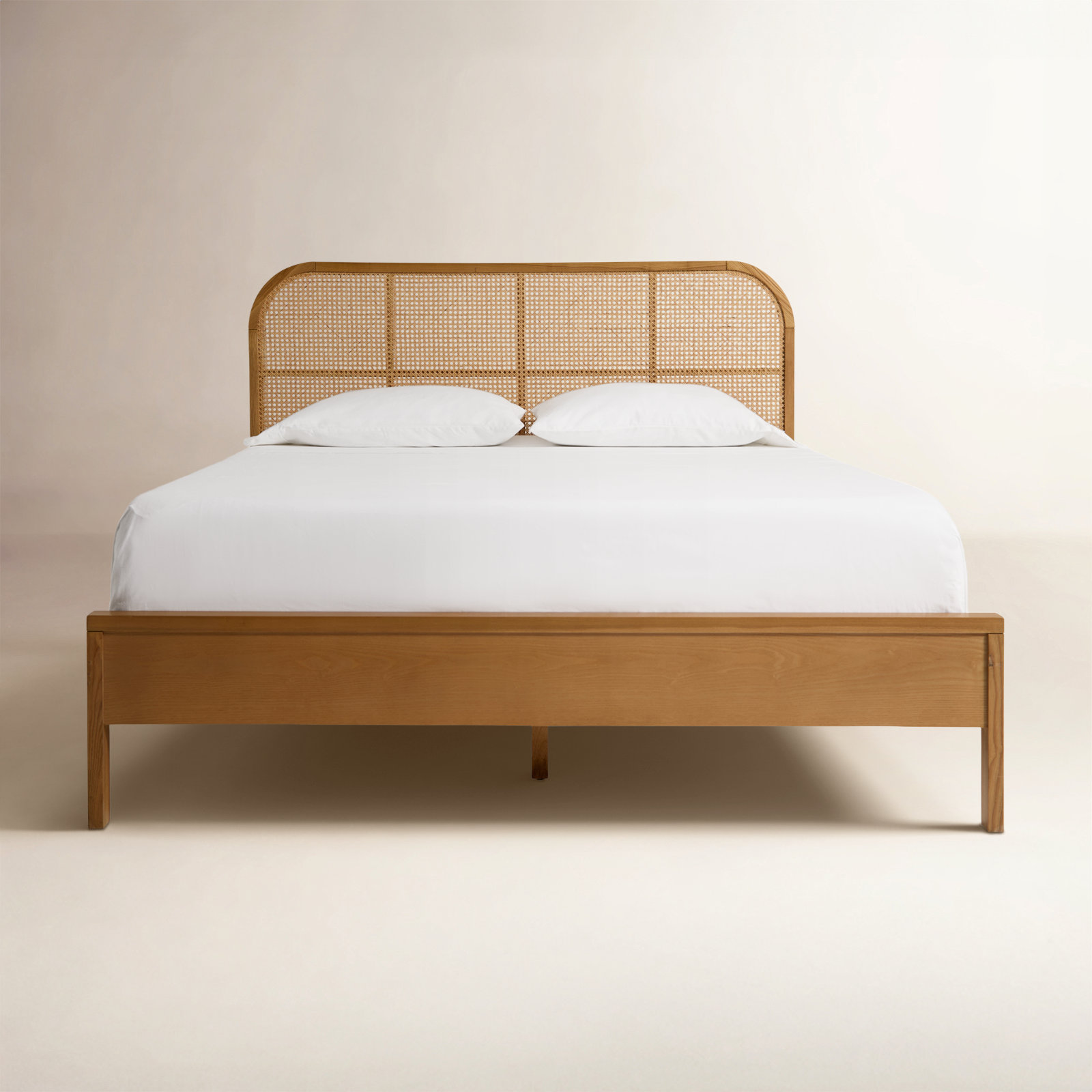 Alvery Cane Bed, Queen, Natural