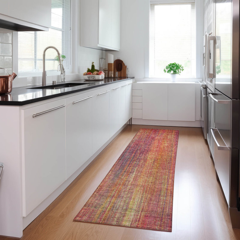 Tapis intérieur / extérieur Kinslee, Tapis de couloir 2 pi 3 po x 7 pi 6 po