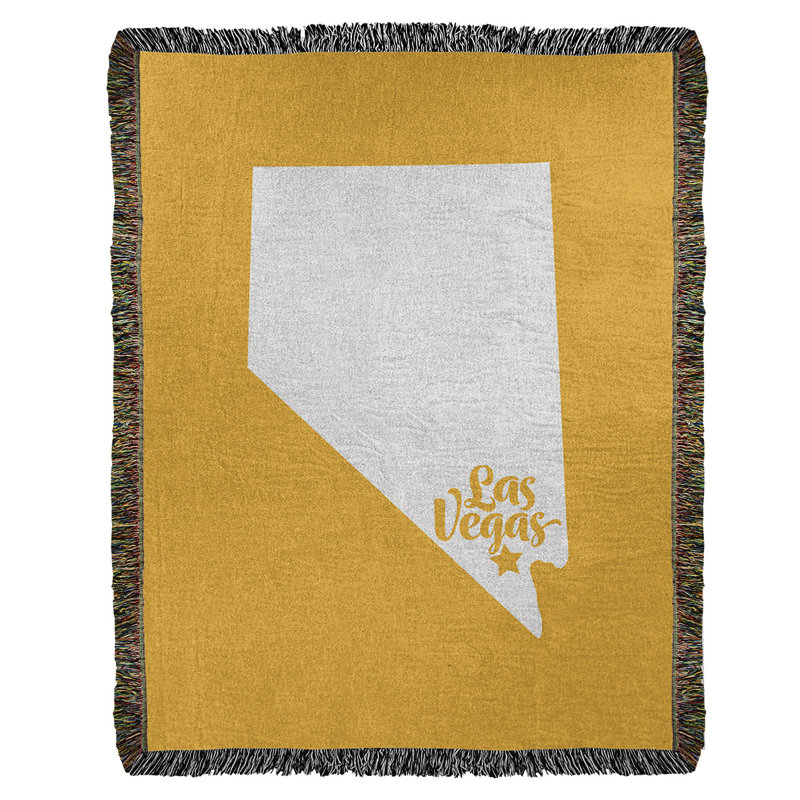 Jeté en coton tissé las vegas nevada, l 37 po x L 52 po, Jaune