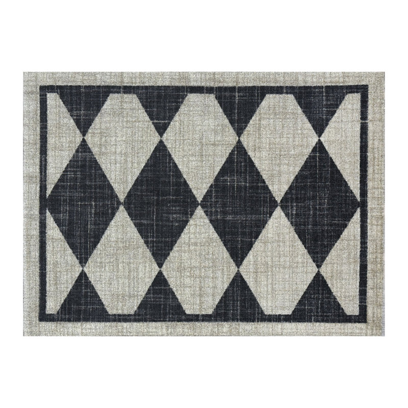 Tapis noir lavable 2x3 Arthur Diamonds, L 36 po x L 24 po