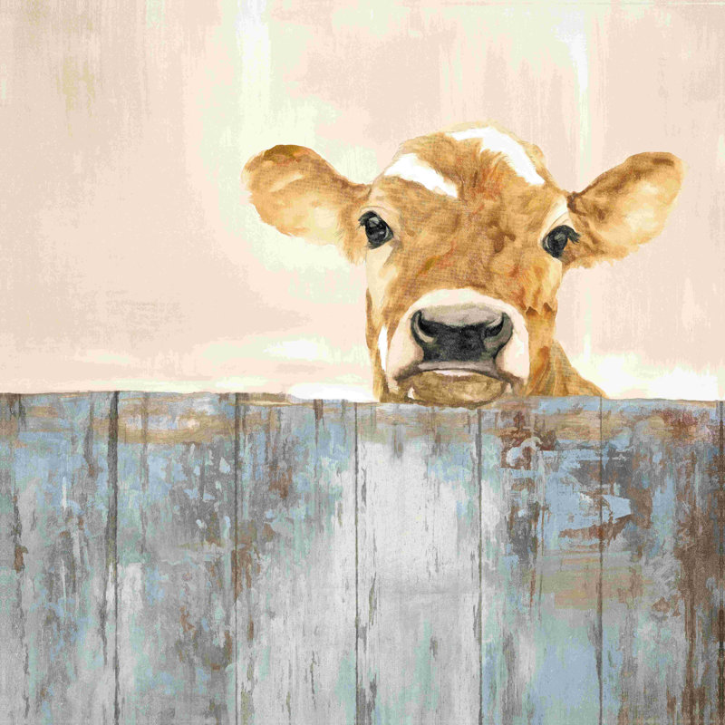 " Calf On Abstract Fence ", 20" H x 20" W  