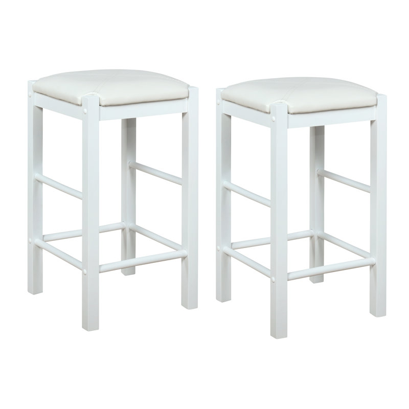 Loria Upholstered Counter Stool, White