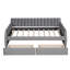 Lit de jour simple tapissier avec tiroirs, support en lattes de bois, gris-1948165802
