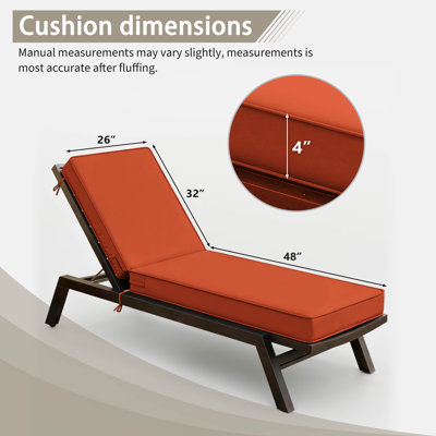 Outdoor Chaise Lounge Chair Cushion