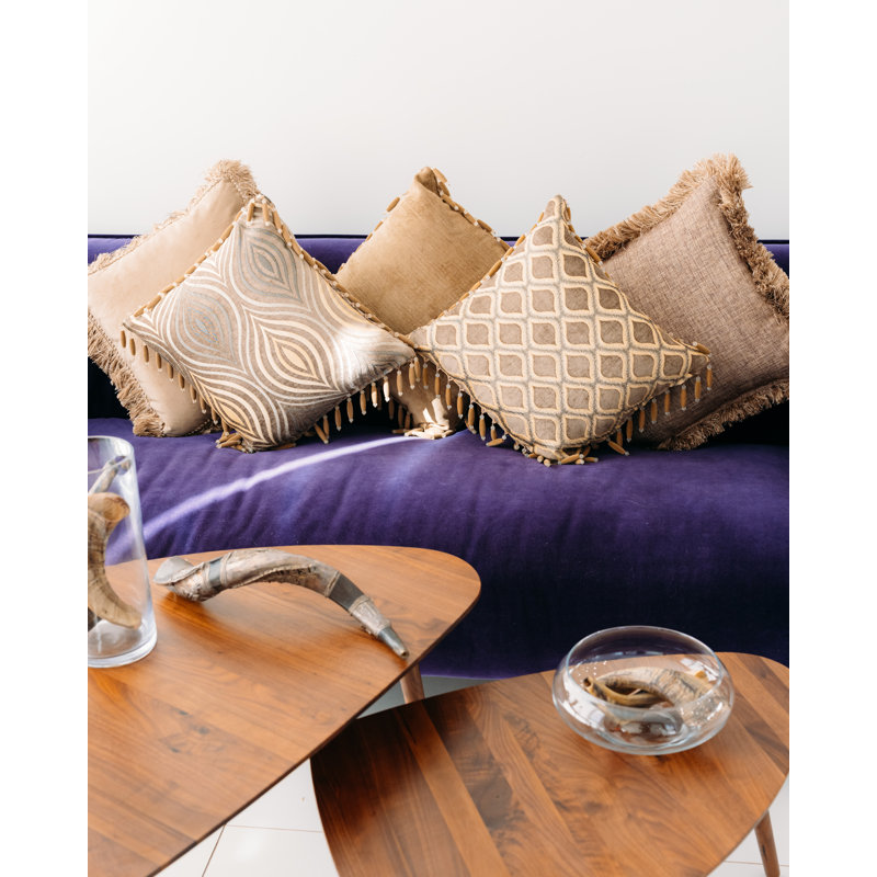 Tribal Trimmed Tassels Throw Pillow