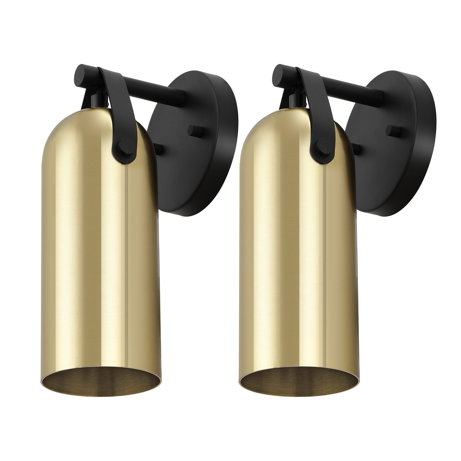 Caniah Single Light Dimmable Armed Sconce, Gold/Black