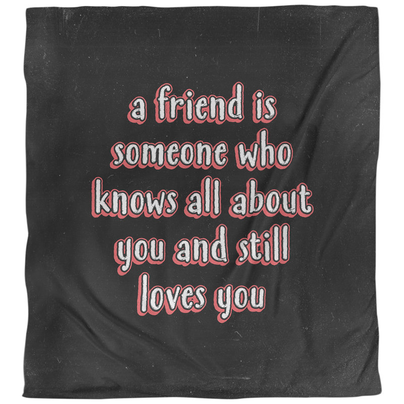 Housse de couette Love and Friendship Quote, Housse de couette pour grand lit, Noir / rouge