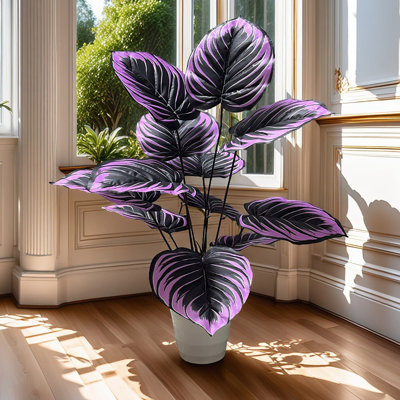 Grande verdure artificielle d'intérieur 35,4 pouces, verdure en plastique simulée pour la maison, le jardin, l'extérieur, le bureau, décoration moderne, cœur rond jaune