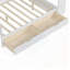 Lit de jour double en bois avec tablettes de rangement, lit multifonctionnel avec deux tiroirs de rangement; Ensemble de lattes et bureau d'étude-391421602
