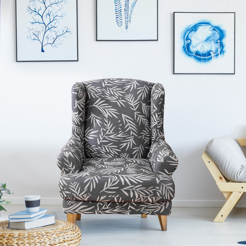 Housse de canapé pour tabouret 2 pièces à imprimé tigre - Housses pour fauteuil à oreilles, détachables et lavables
