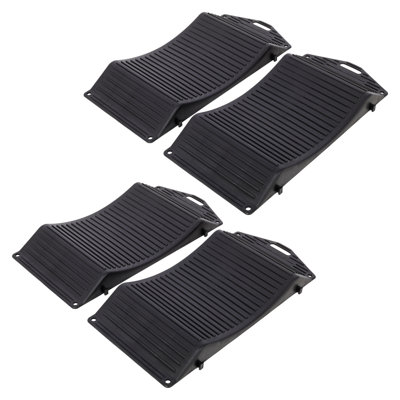 Set of 4 Plastic Tire Saver Ramps with Anti-Slip Surface for Vehicle Storage
