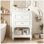 Meuble-lavabo avec lavabo en céramique, tablette ouverte et 2 tiroirs