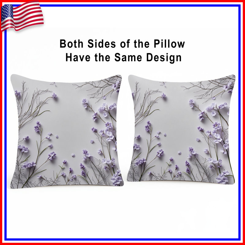 Coussin Lavande, 14 X 14 pouces