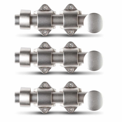 Mega Handles 4Inch Dutch Door Bolt, Durable Slide Latch for Cabinets, Toy Boxes, Pantry, Satin Nickel