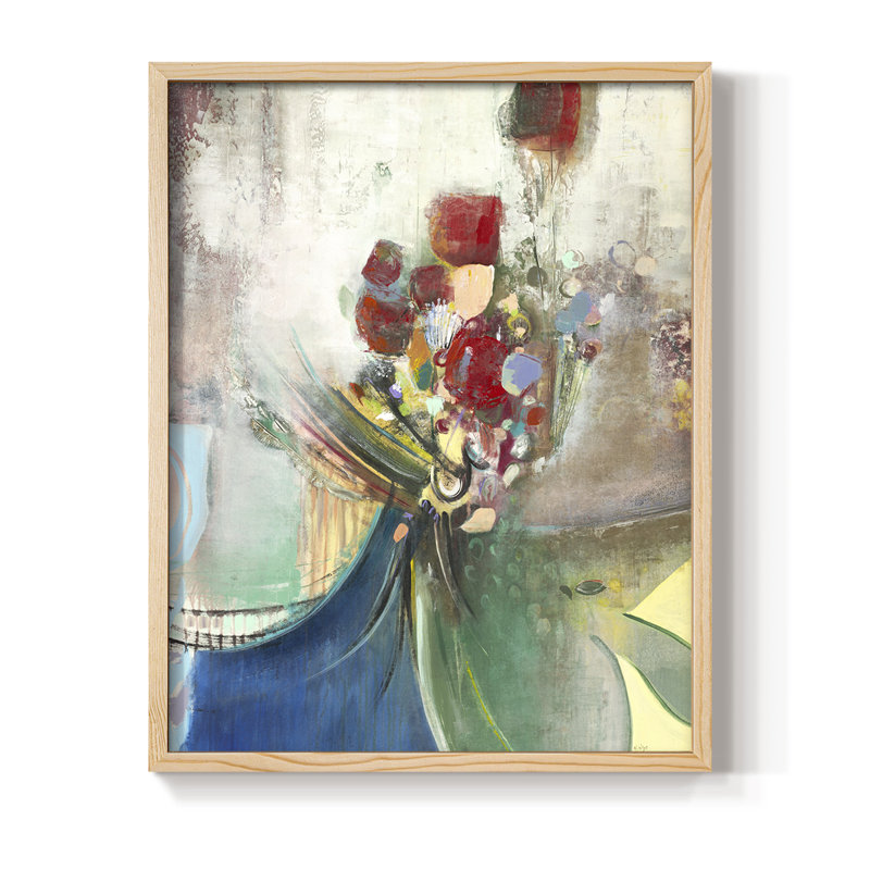 Celebration II Framed Print - Solid Wood, Natural, 15" H x 12" W
