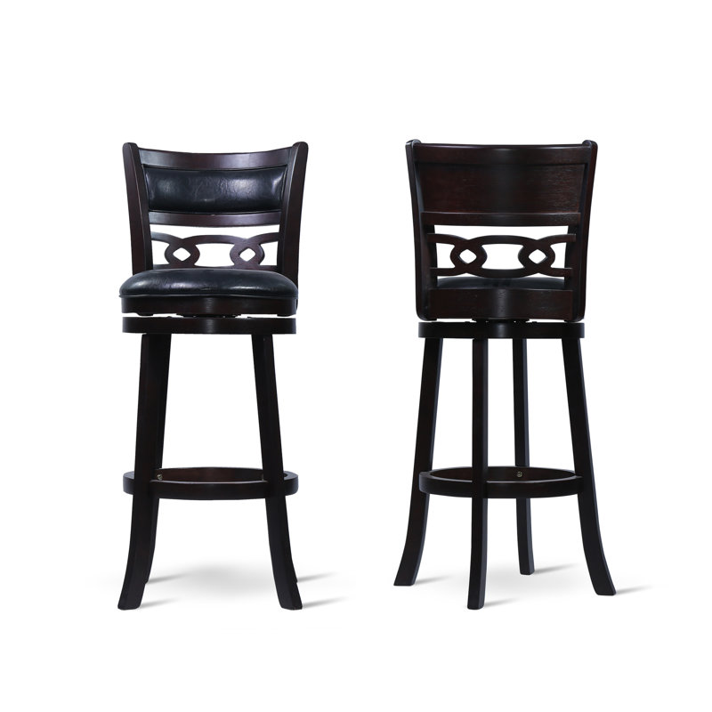 Tabouret de bar et de comptoir pivotant Antonios, Noir / Ébène, Tabouret de bar (siège d'une hauteur de 30 po)