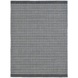 Meraki 02 Hand Loomed Geometric Area Rug in Black Stone/Ivory