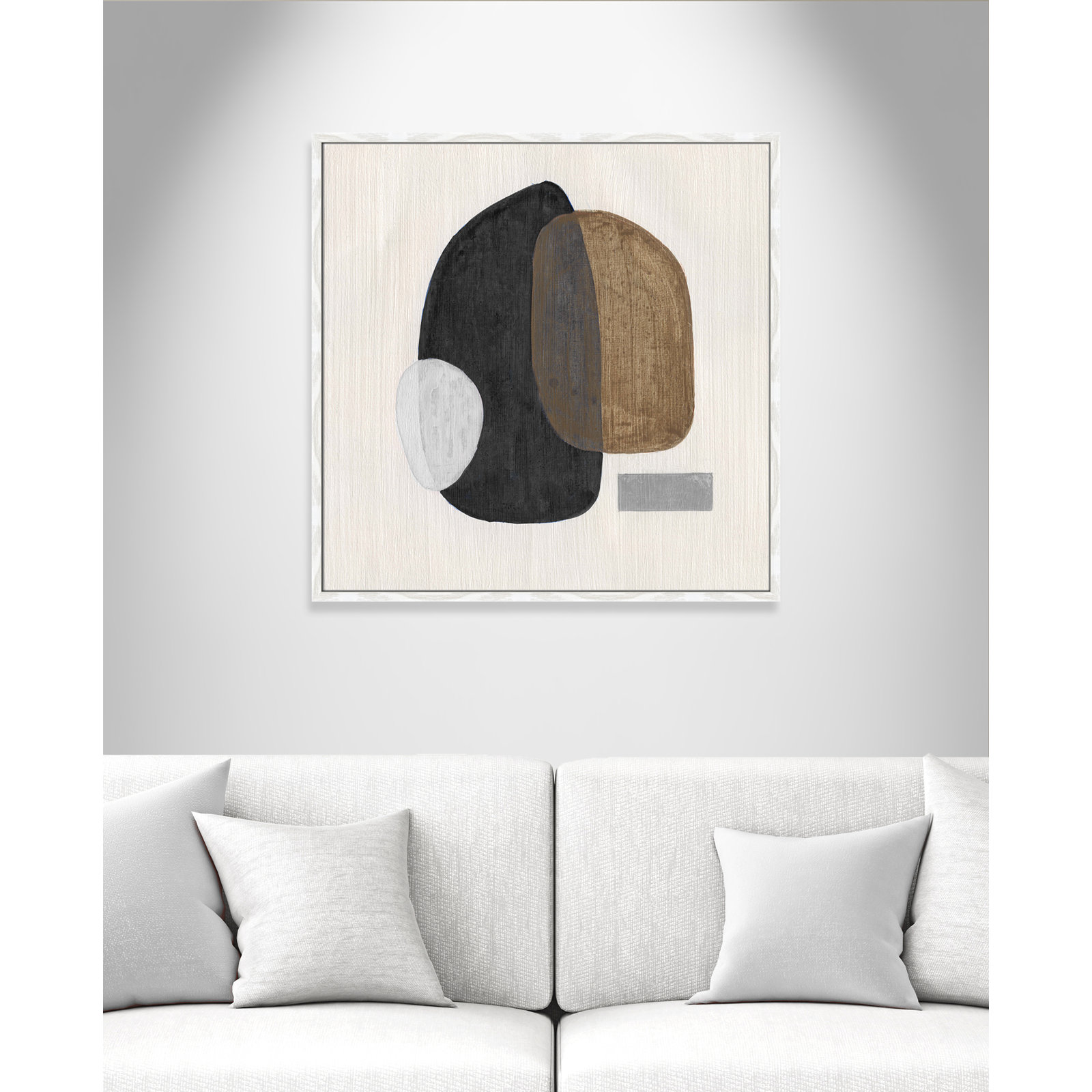 Inola Neutral Stones III Wall Art, 32" H x 32" W, White