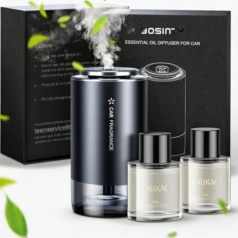 Machine à parfum automatique pour voiture avec 2 recharges d'huiles essentielles, diffuseur ultra-silencieux rechargeable de 350 mAh, utilisation de 4 à 6 mois, cadeau idéal pour les amateurs de voitures