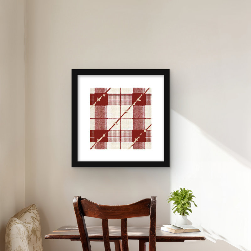 Motif de carré rouge - imprimé mat bleu encadré pour la décoration intérieure