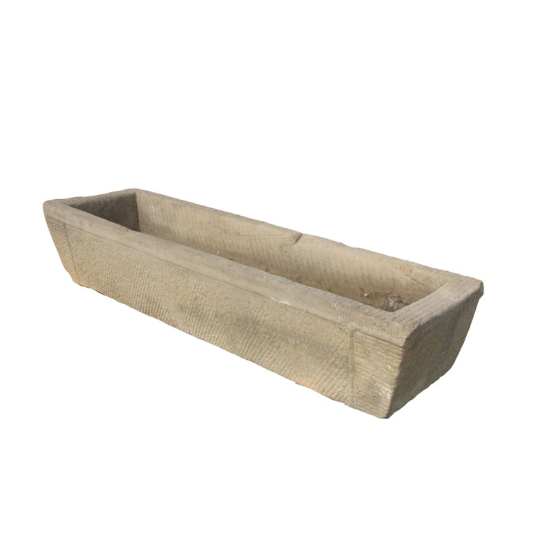 71" Inch Long Hand Chiseled Stone Trough 61
