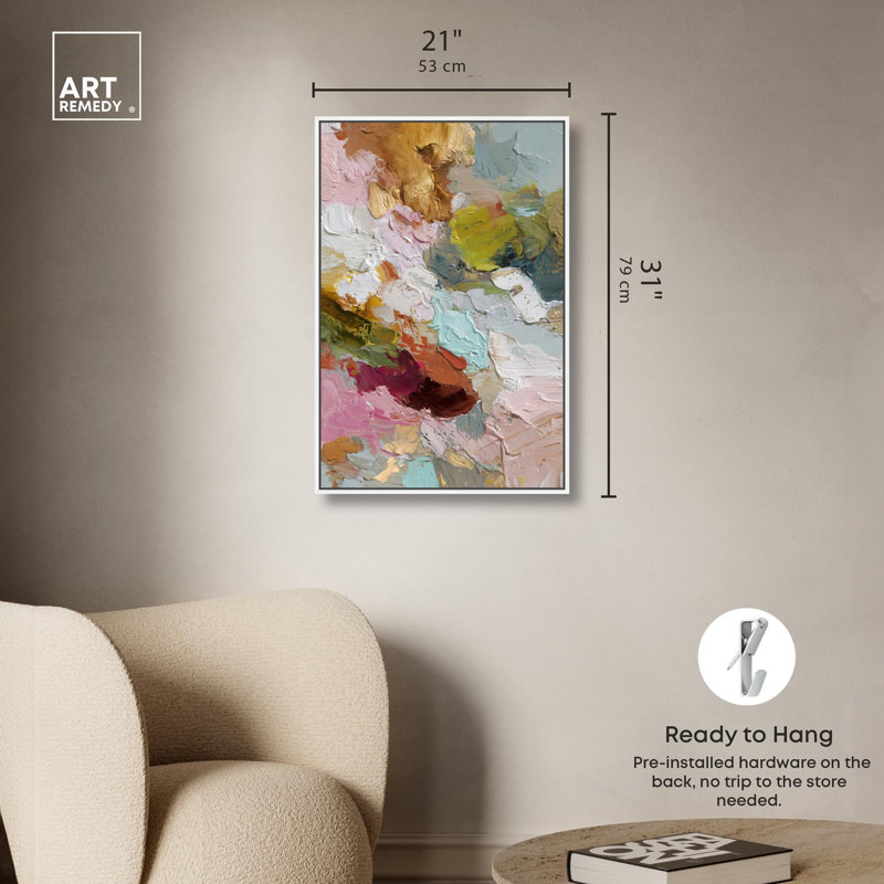 "Spring Palette II", reproduction d'art sur toile par Art Remedy, cadre blanc, 20 x 30, H 31 po x l 21 po, Cadre blanc