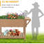 Lit de jardin surélevé avec roues, jardinière surélevée mobile en bois avec tablette de rangement, doublure, assemblage facile