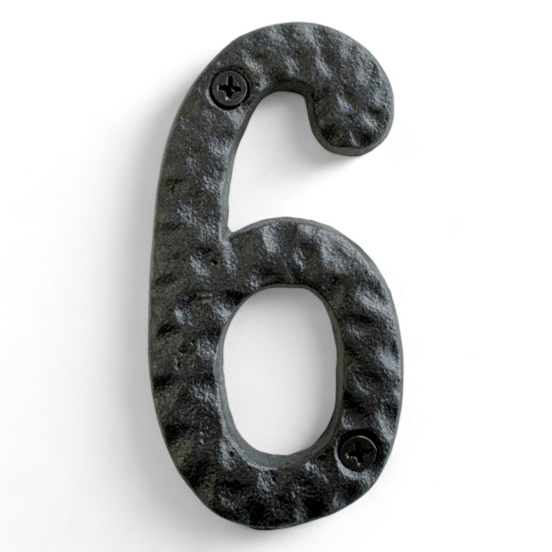 Numéro de maison à fixation en surface en métal 4 po H, 6