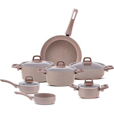 Karaca Biogranite 12-Piece Non-Stick Cookware Set, Rose
