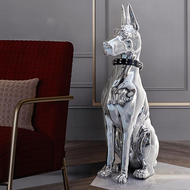Surface de sculpture 39,5 po pour chien, Argent