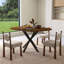 Table de salle à manger rétractable, table de salle à manger ronde, table de salle à manger extensible, base en acier au carbone pour 6 personnes, mobilier de salle à manger moderne et simple en placage de bois massif (de 42 po à 58 po) - Table seule