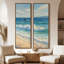 Grand ensemble d'art mural sur toile encadrée - Impressions de bord de mer bleu vif - 60 po x 20 po x 2 pièces-1456652798-1456652799