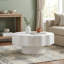 Table basse ronde blanche festonnée-730884283
