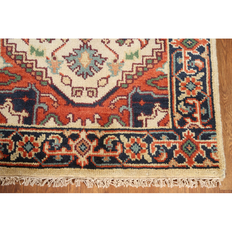 Tapis géométrique ivoire Heriz Serapi
