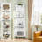 4 Tier Corner Shelf Bookcase, Tall Narrow Corner Storage Rack,  Wooden Display Shelf Organizer, Space Saving Bookshelf-469736817