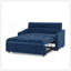 Loveseats Sofa Bed With Pull-Out Bed,Adjsutable Back And Two Arm Pocket,Typec And USB Charging With Copper Nail,Blue (47"X53"X31")-2026353253