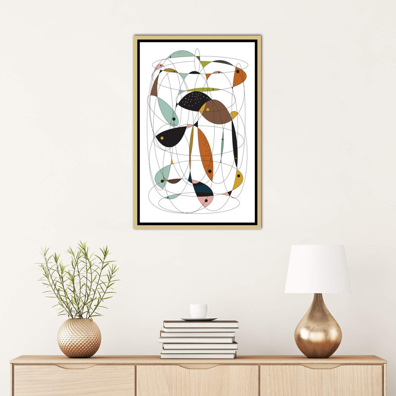 « fishing net » par flatowl-impression sur image, H 48 po x l 32 po x P 1,5 po, Toile encadrée d'or