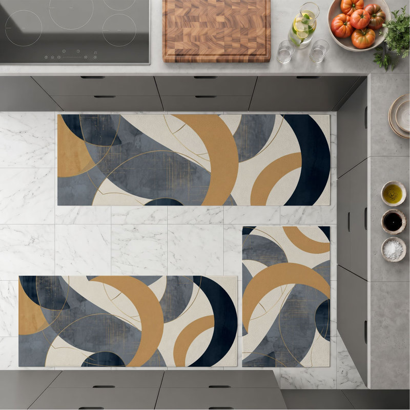 Tapis de cuisine lavables antidérapants Abstract Swirl